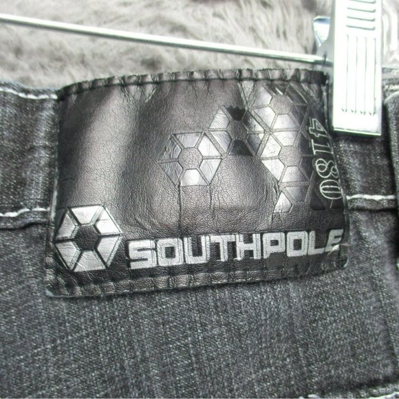 Southpole Shorts Mens 34 Black Hi Rise Y2K Skater 90's Grunge Baggy Streetwear - Picture 10 of 14